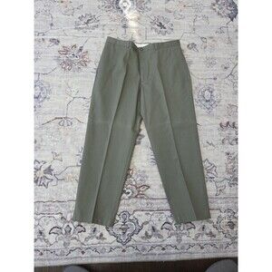 #336 VTG LL Bean Men's Green Double L Chinos 38x29 Classic Fit Khakis Cotton
